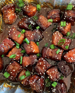 Orange Pork Belly Burnt Ends